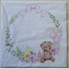 Serviette Baby Bär rosa