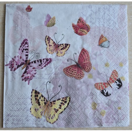 Serviette Bunte Schmetterlinge/rosa