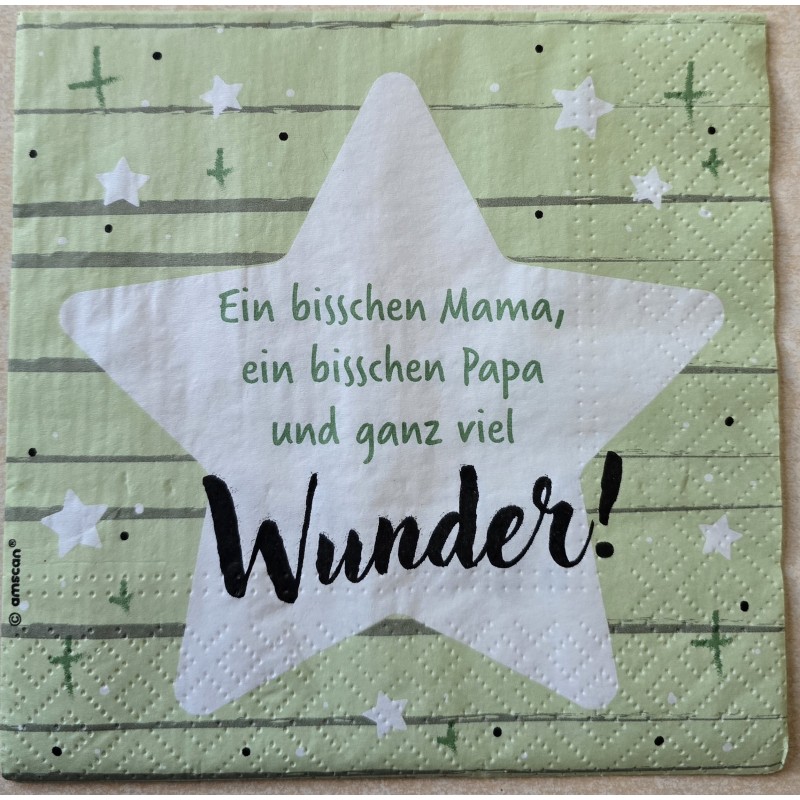 Serviette Stern/Ein bisschen Mama.... /salbeigrün