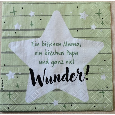 Serviette Stern/Ein bisschen Mama.... /salbeigrün