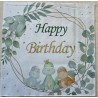 Serviette Dinosaurier/Happy Birthday grün
