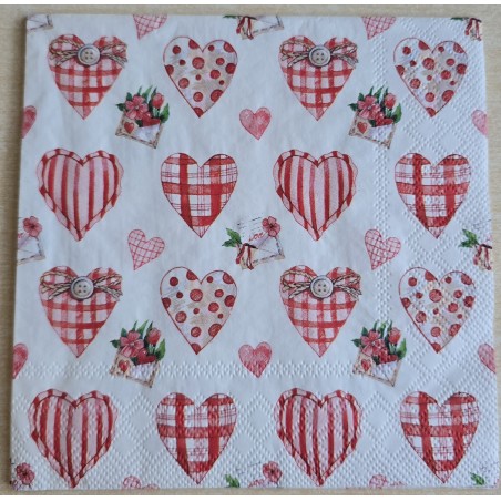 Serviette Kleine Herzen/rot