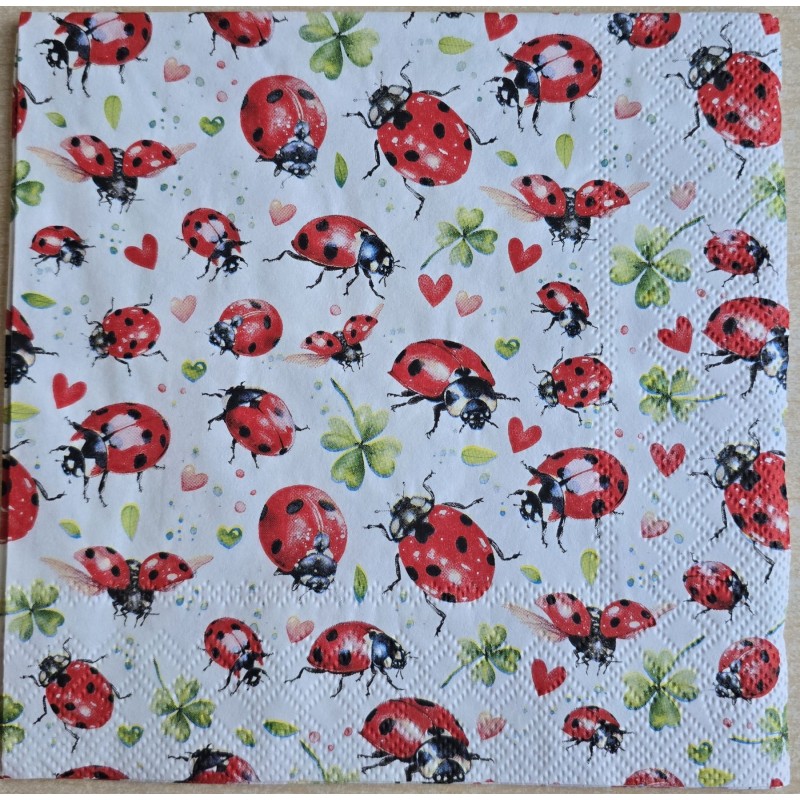 Serviette Marienkäfer/rot