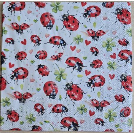 Serviette Marienkäfer/rot