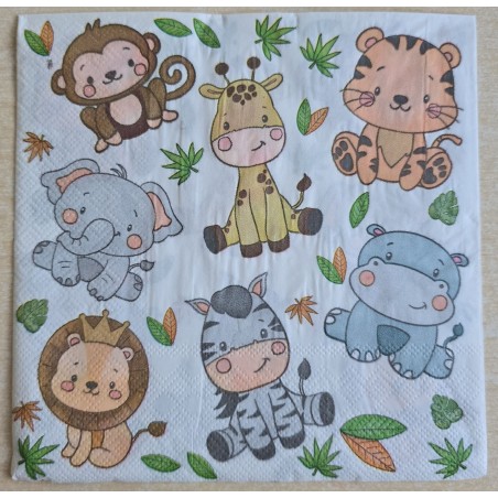 Serviette Safari Tiere