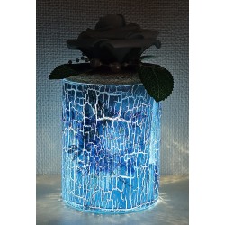 Aufbewahrungs Glas Rosen/blau mit Led