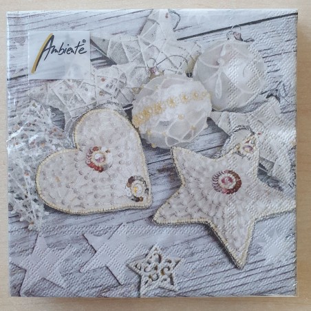 Serviette Herz und Stern