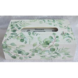 Kleenexbox Blätter/grün-weiss