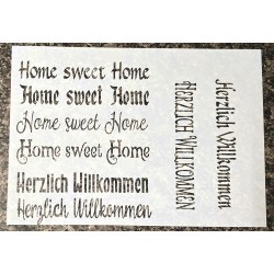 Schablone Home sweet Home/Herzlich Willkommen