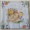 Serviette Schnecke mit Blumen