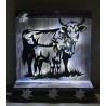 Schild stehend Kuh mit Kalb mit LEDs