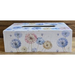 Kleenexbox Pusteblumen blau-rosa-beige/weiss