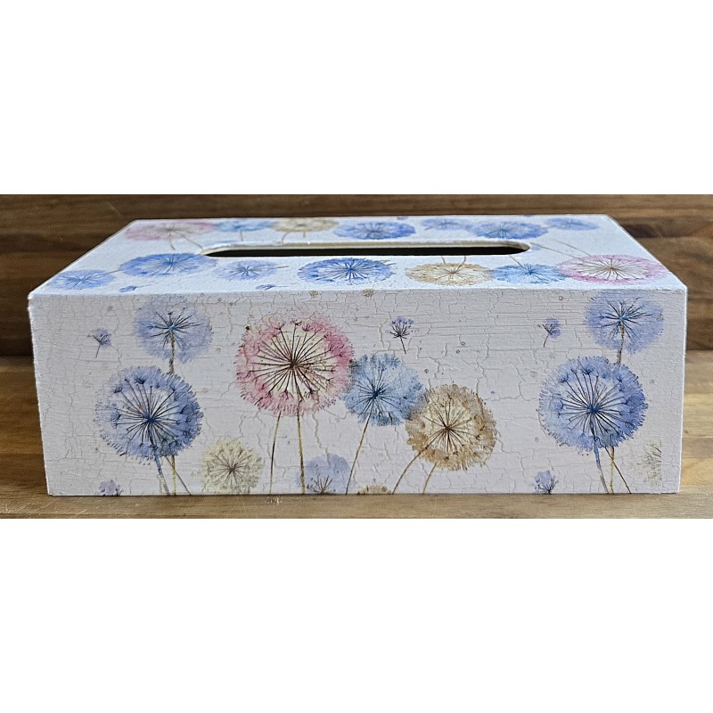 Kleenexbox Pusteblumen blau-rosa-beige/weiss