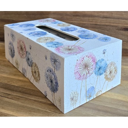 Kleenexbox Pusteblumen blau-rosa-beige/weiss