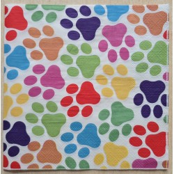 Serviette Bunte Pfoten