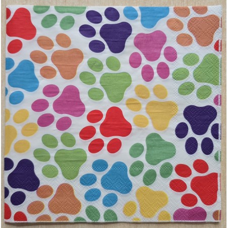 Serviette Bunte Pfoten