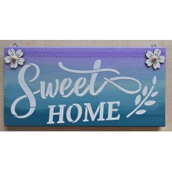 Schild "Sweet Home" türkis-lila