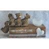 Teelicht Balken Vier Hochlandrinder/Hier wohnt die Liebe/geflammt