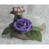 Teelicht Scheibe Hochlandrind/Rose violett