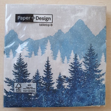 Servietten Winterwald blau