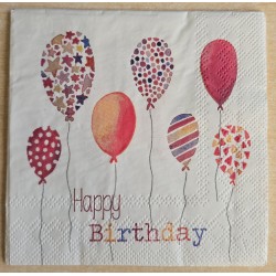 Serviette Happy Birthday/Ballons