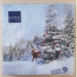 Servietten Hirsch und Weihnachtsbaum