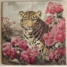 Serviette Leopard und pinke Blumen