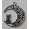 Metall Anhänger Mond/Katze