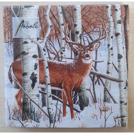 Servietten Hirsch im Winterwald