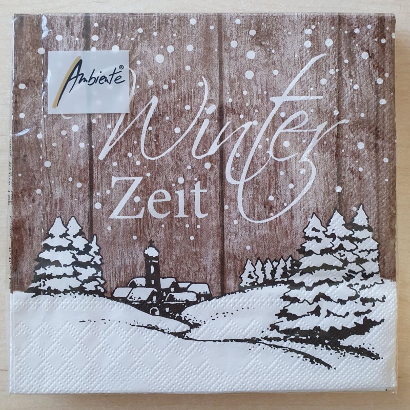 Servietten Winterzeit braun