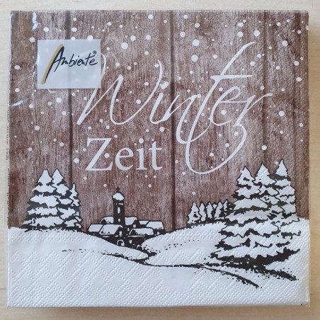 Servietten Winterzeit braun