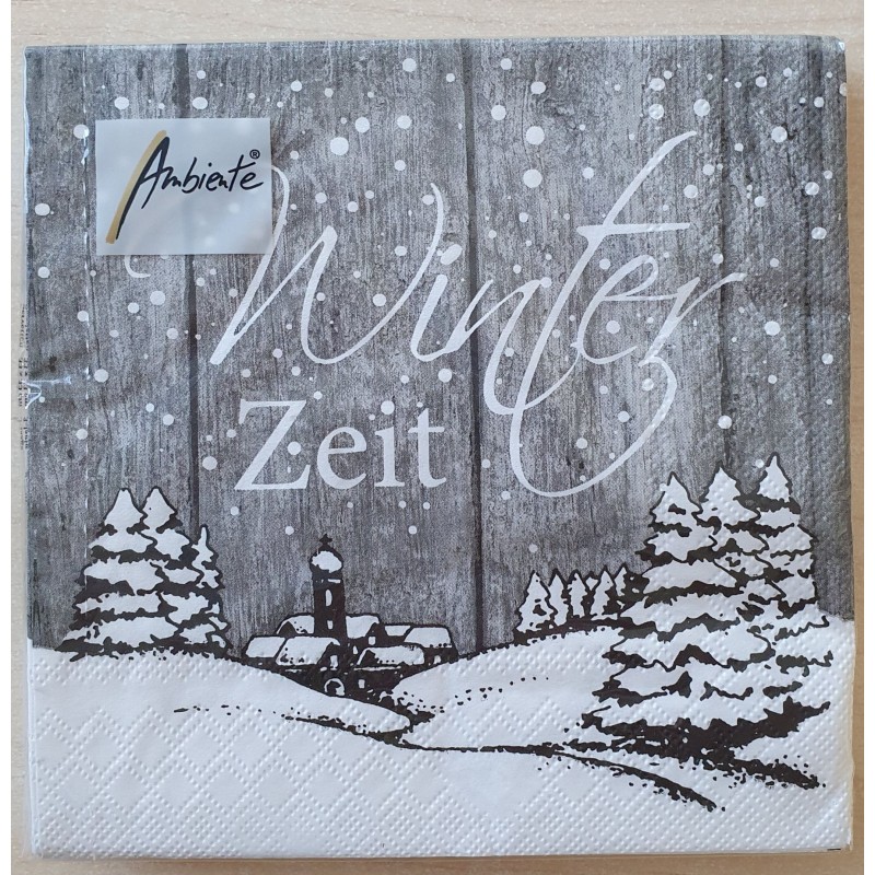 Servietten Winterzeit grau