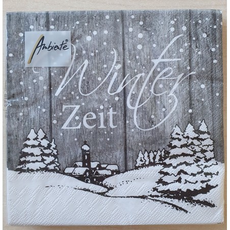 Servietten Winterzeit grau