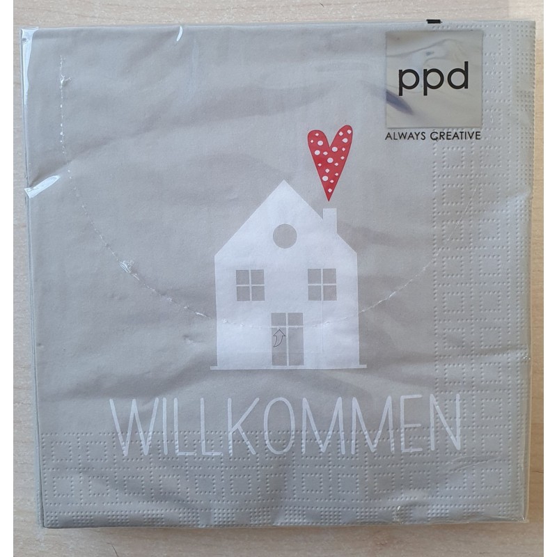 Servietten Willkommen
