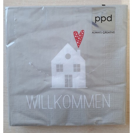 Servietten Willkommen