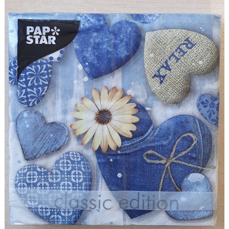 Servietten blaue Herzen