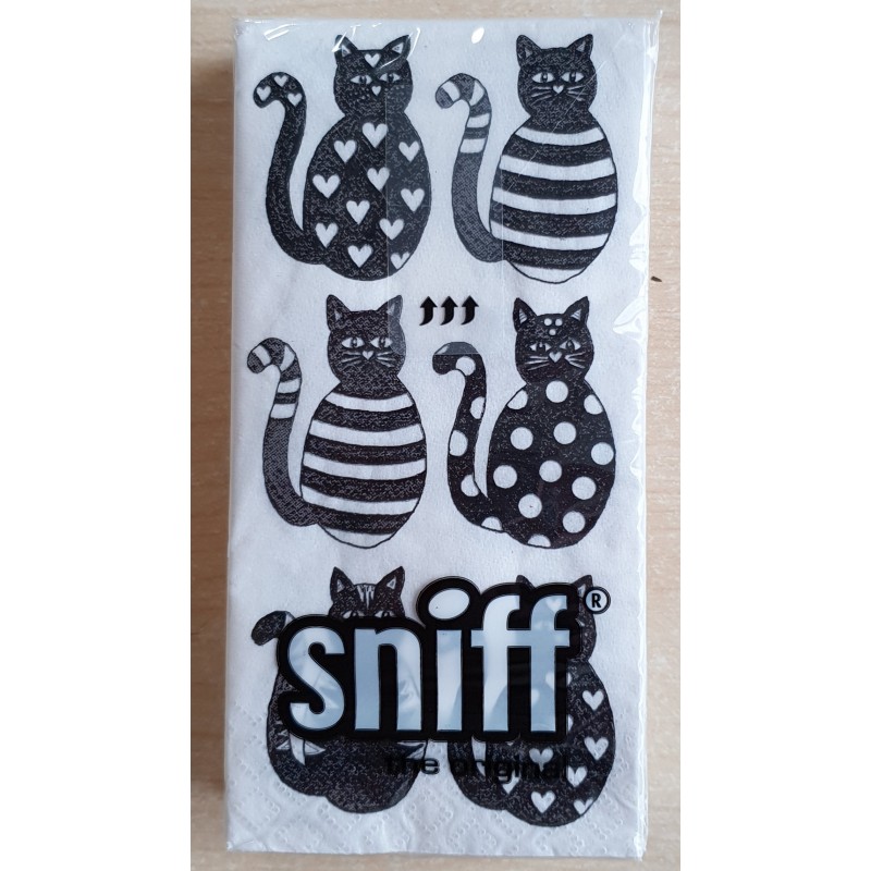 Taschentücher Katzen schwarz/weiss