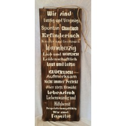 Schild mit Spruch