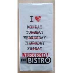 Servietten I Love Weekend
