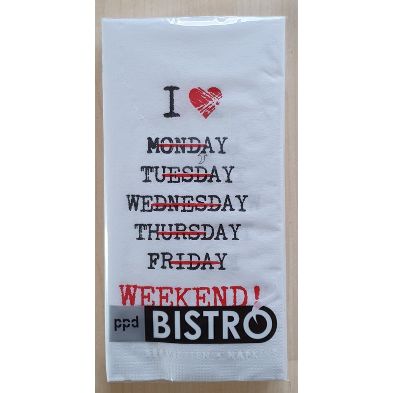 Servietten I Love Weekend