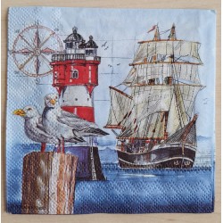 Servietten Leuchtturm/Schiff