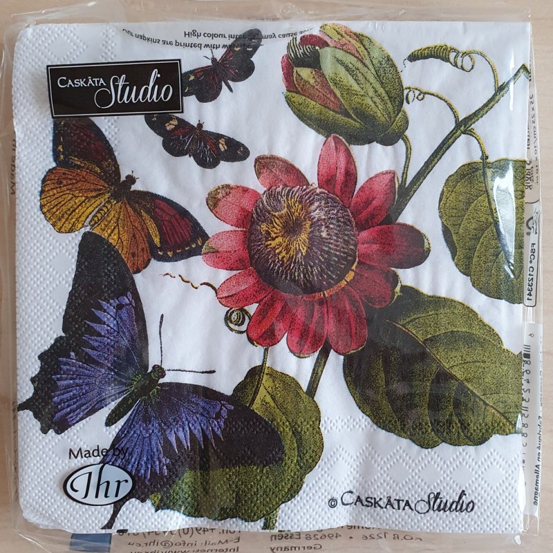 Servietten Blumen/Schmetterlinge