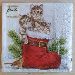 Servietten Katzen im Stiefel