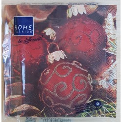 Servietten Weihnachtskugeln rot