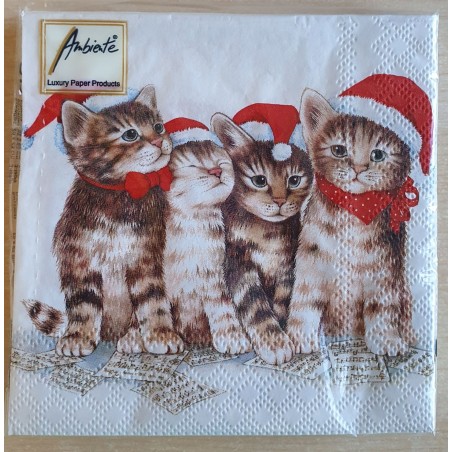 Servietten Weihnachts Katzen