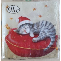Servietten Weihnachts Katze