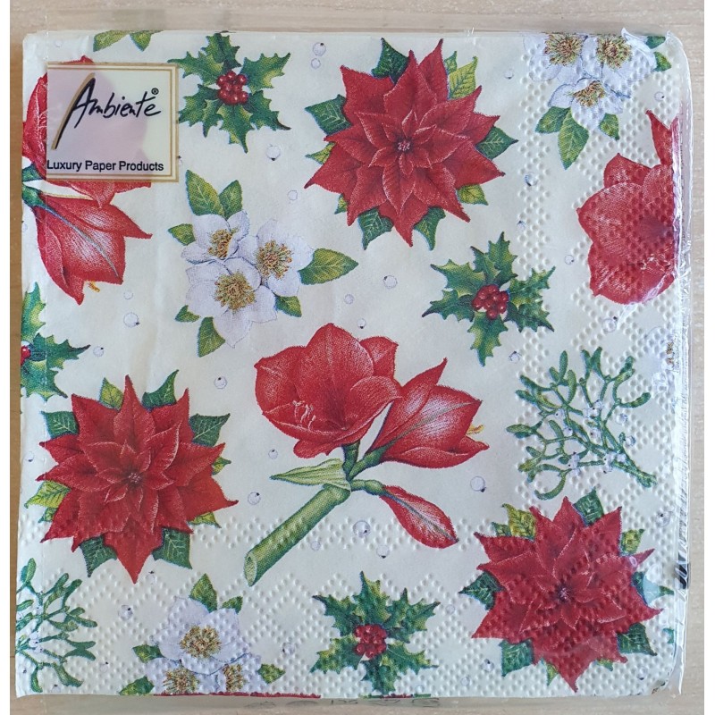Servietten Weihnachtsstern creme