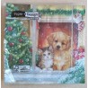 Servietten Hund und Katze am Fenster