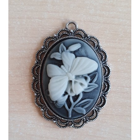 Anhänger Oval schwarz