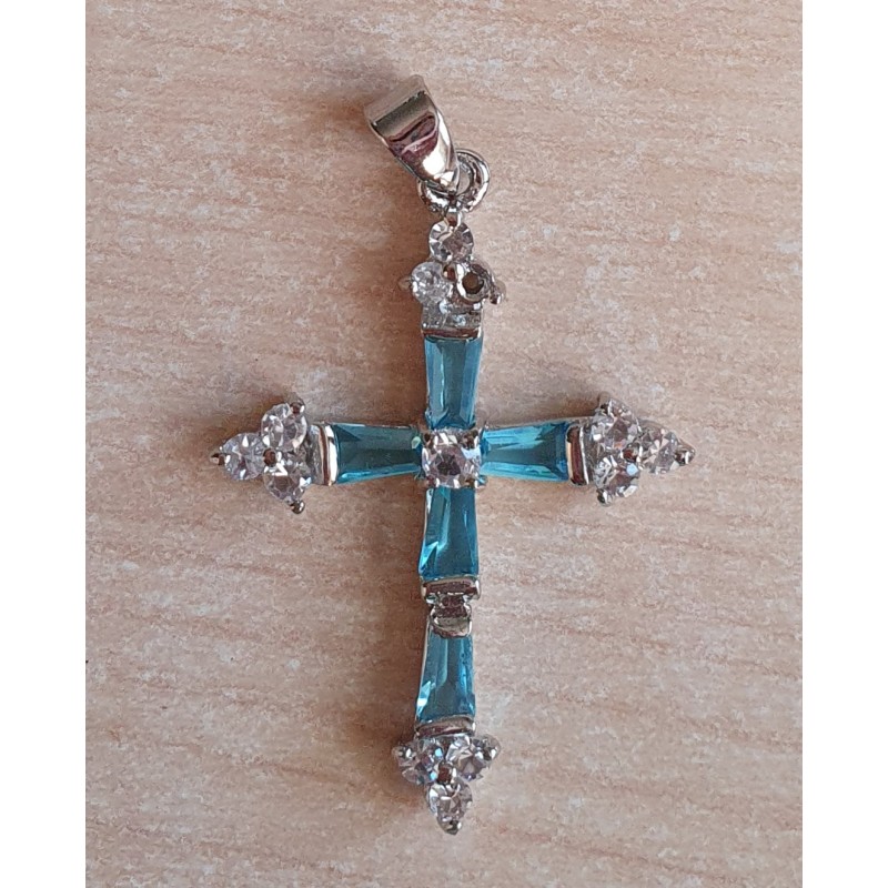 Anhänger Kreuz türkis